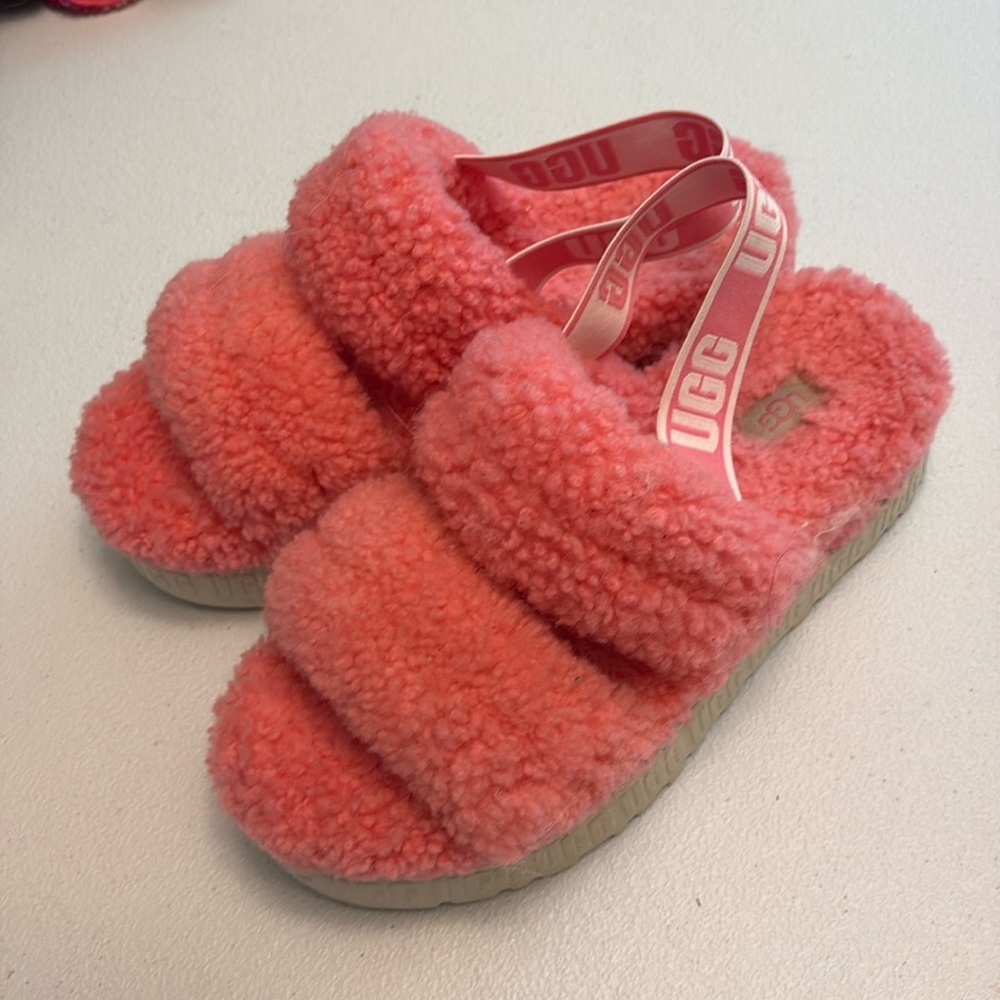 Ugg Pink Fuzzy Sandals